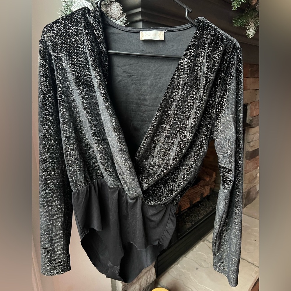 Black and gold bodysuit